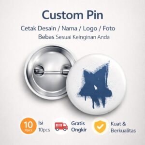 Custom Pin Squeezenick – Cetak Desain/Nama/Logo/Foto (Paket 10pcs)