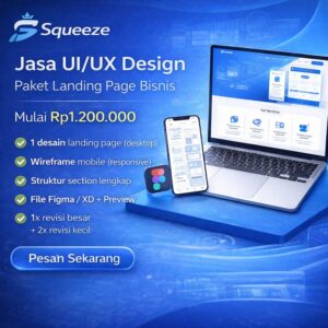 Jasa UI/UX – Paket Landing Page Bisnis (Figma/XD) Bogor | Squeezenick